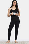 Zivame Knit Poly Thermal Spaghetti Top - Black Beauty — thumbnail 4